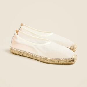 J. Crew NWOB White Mesh Espadrilles Made in Spain Size 8